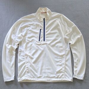 Zero Restriction Tour Series Men's 1/4 Zip Pullover Jacket Golf Cream Size M